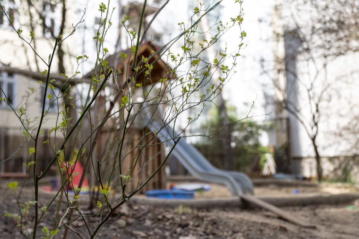 Garten mit Rutsche